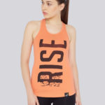 athletic wear, workout wear, workout gear, exercise gear, running apparel, womens workout clothes, activewear for women, gym sleeveless t shirts, gym tank tops, womens workout tank tops, athletic tank tops, printed tank tops, orange tank top