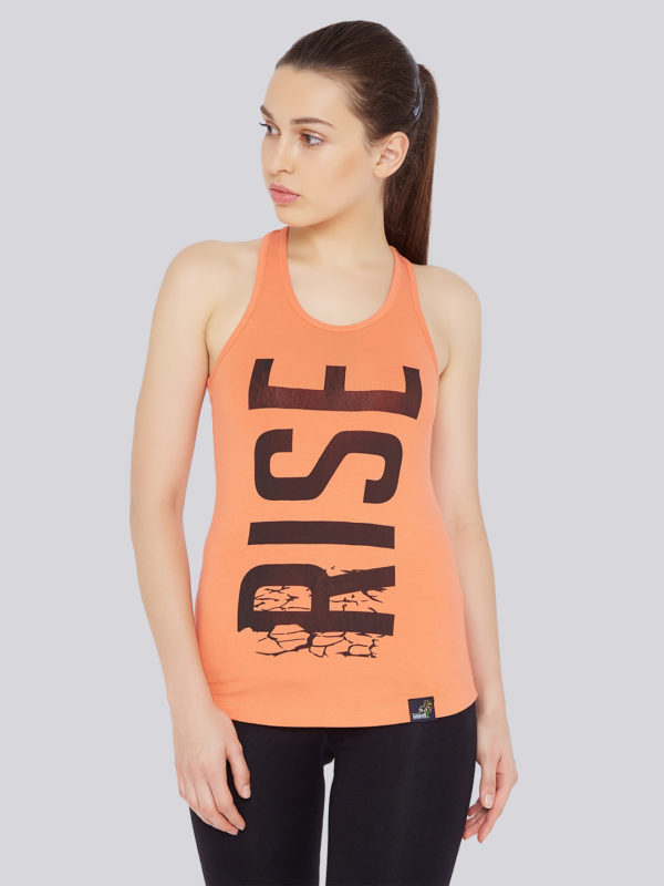 athletic wear, workout wear, workout gear, exercise gear, running apparel, womens workout clothes, activewear for women, gym sleeveless t shirts, gym tank tops, womens workout tank tops, athletic tank tops, printed tank tops, orange tank top