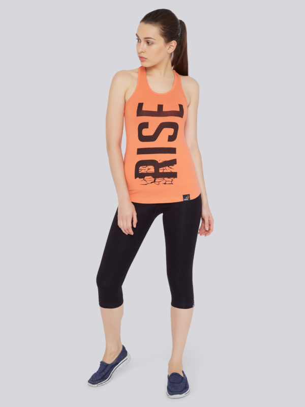 athletic wear, workout wear, workout gear, exercise gear, running apparel, womens workout clothes, activewear for women, gym sleeveless t shirts, gym tank tops, womens workout tank tops, athletic tank tops, printed tank tops, orange tank top