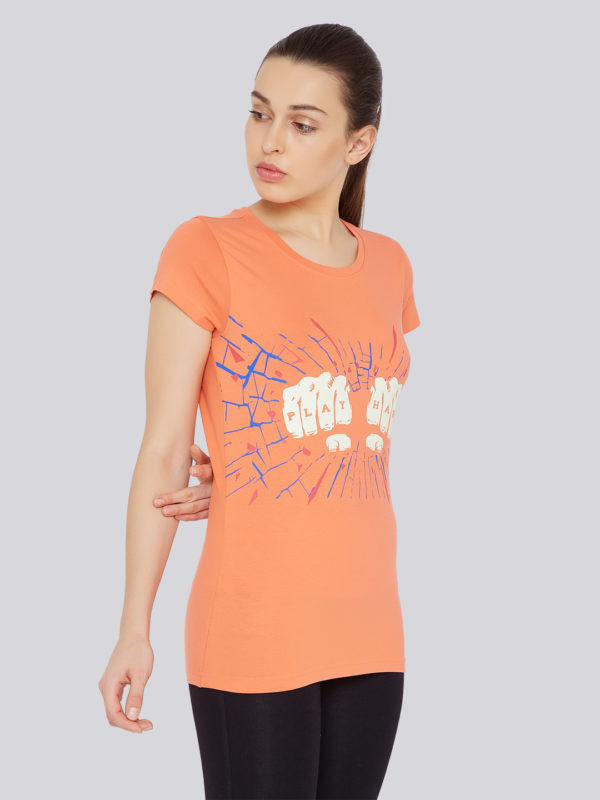 work out clothes, sports apparel, workout clothing, fitness clothes, athletic wear, workout clothes, activewear for women, tee shirt, tee shirts, tees, gym tshirts, printed tshirt, printed t shirts, printed t shirt, funky t shirts, tshirts for girls, ladies tops, ladies tshirts, orange tshirt